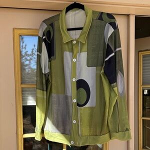 Green Patterned Men's Shirt